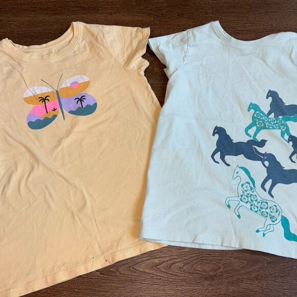 Tea Collection Girls Yellow Blue Logo Shirt Top Bundle Set Sz 10 - Picture 1 of 6